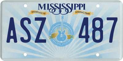 MS license plate ASZ487