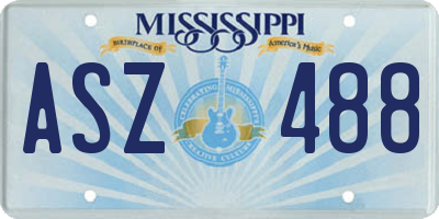 MS license plate ASZ488