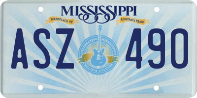 MS license plate ASZ490