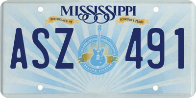 MS license plate ASZ491