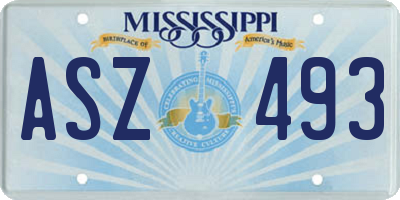 MS license plate ASZ493