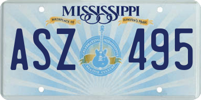 MS license plate ASZ495