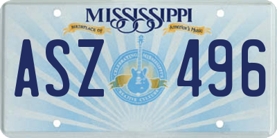 MS license plate ASZ496