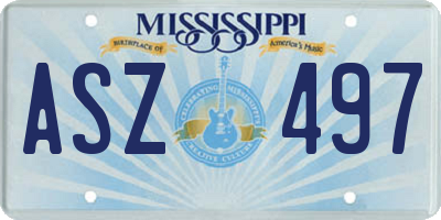 MS license plate ASZ497