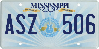 MS license plate ASZ506