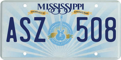 MS license plate ASZ508