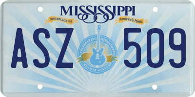 MS license plate ASZ509