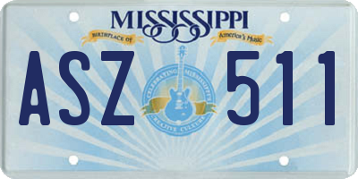 MS license plate ASZ511