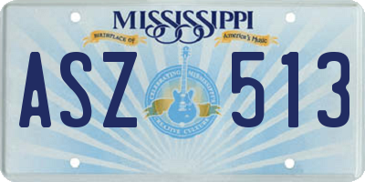 MS license plate ASZ513