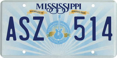 MS license plate ASZ514