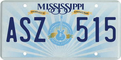 MS license plate ASZ515