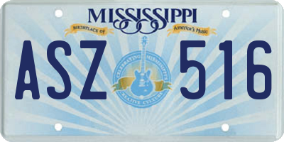 MS license plate ASZ516