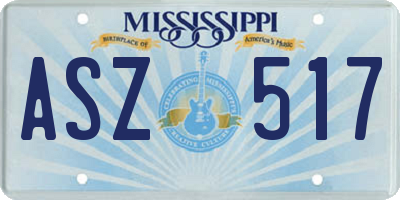 MS license plate ASZ517