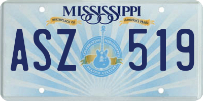 MS license plate ASZ519