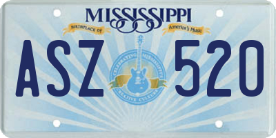 MS license plate ASZ520