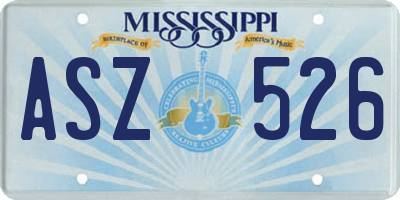 MS license plate ASZ526