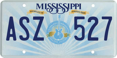 MS license plate ASZ527
