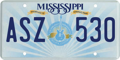 MS license plate ASZ530