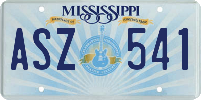 MS license plate ASZ541