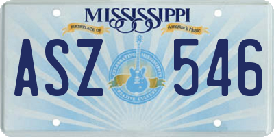 MS license plate ASZ546