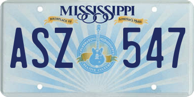 MS license plate ASZ547