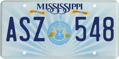 MS license plate ASZ548