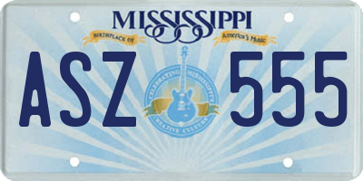 MS license plate ASZ555