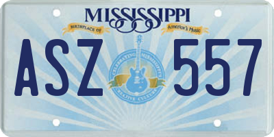 MS license plate ASZ557