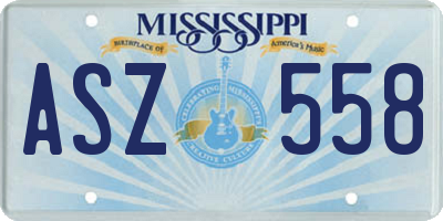 MS license plate ASZ558
