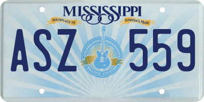 MS license plate ASZ559