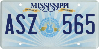 MS license plate ASZ565