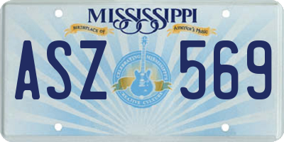 MS license plate ASZ569