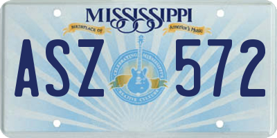 MS license plate ASZ572