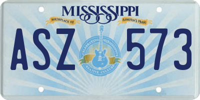 MS license plate ASZ573