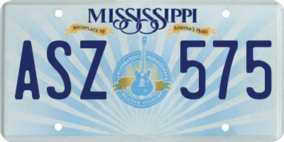 MS license plate ASZ575