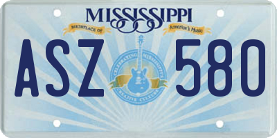 MS license plate ASZ580