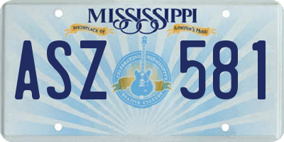 MS license plate ASZ581