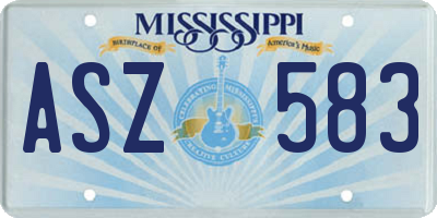 MS license plate ASZ583