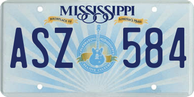 MS license plate ASZ584