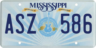 MS license plate ASZ586