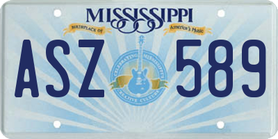 MS license plate ASZ589