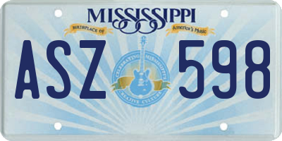 MS license plate ASZ598