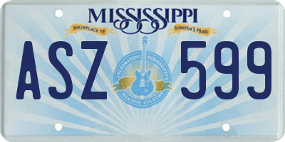 MS license plate ASZ599