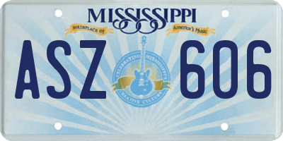 MS license plate ASZ606