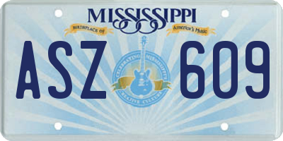 MS license plate ASZ609