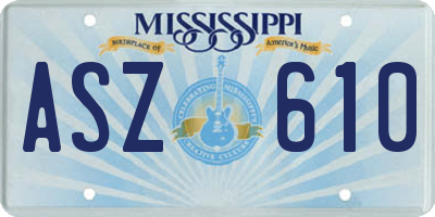 MS license plate ASZ610