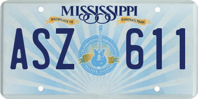 MS license plate ASZ611
