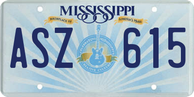 MS license plate ASZ615