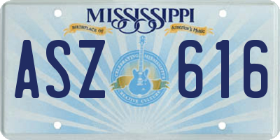 MS license plate ASZ616