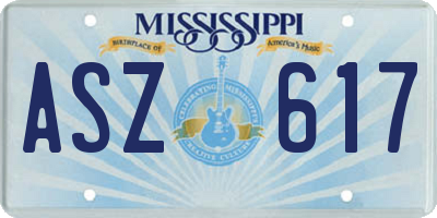 MS license plate ASZ617